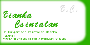 bianka csintalan business card